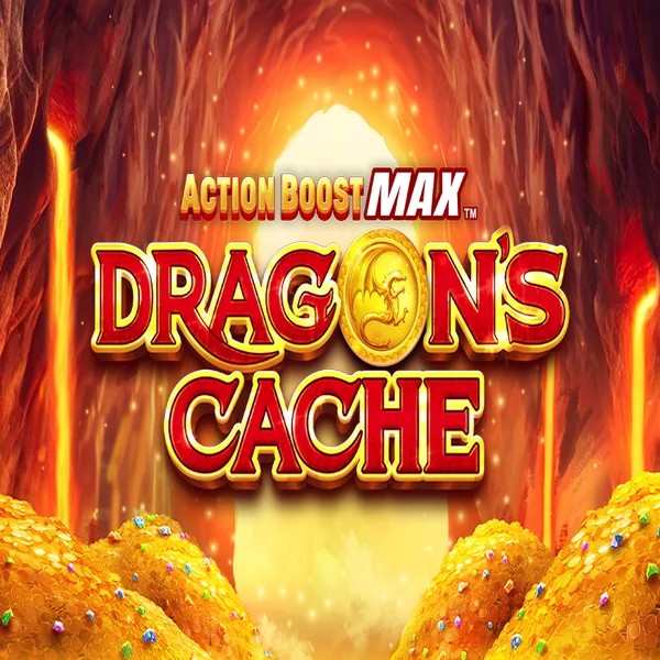 Action Boost Max Dragon's Cache game by SpinPlay Games – logo hosted on Stake Casino