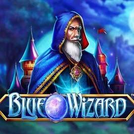 Blue Wizard slot visual from Quickspin available on staked.eu.com