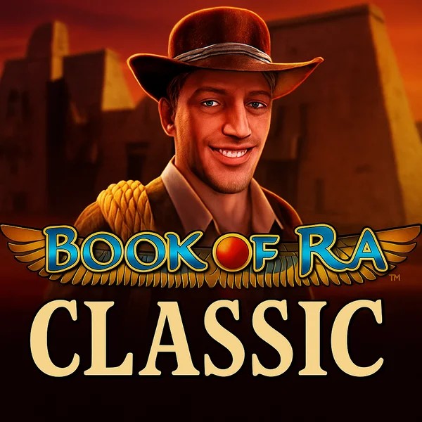Book of Ra Classic slot logo by Novomatic at Stake Casino