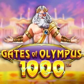 Slots logo of Gates of Olympus 1000 from Pragmatic Play at Stake Casino