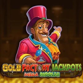 Official Jackpots logo: Gold Factory Jackpots Mega Moolah by Aurum Signature Studios at Stake Casino