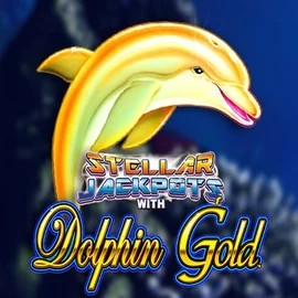 Enjoy Dolphin Gold with Stellar Jackpots by Lightning Box Game – logo hosted on staked.eu.com